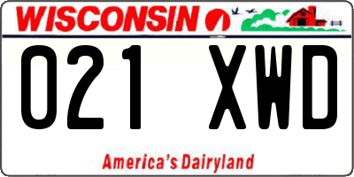 WI license plate 021XWD
