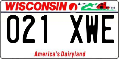 WI license plate 021XWE