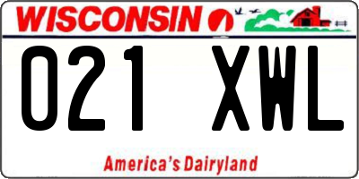 WI license plate 021XWL