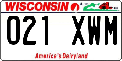 WI license plate 021XWM