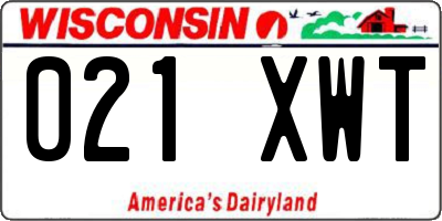 WI license plate 021XWT