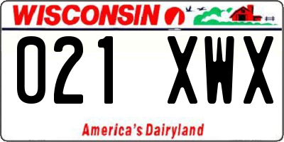WI license plate 021XWX