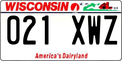 WI license plate 021XWZ