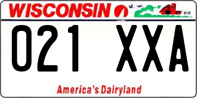 WI license plate 021XXA