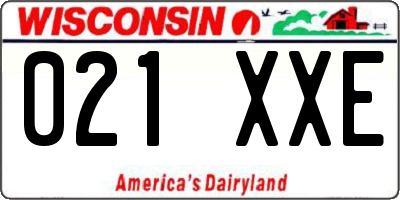 WI license plate 021XXE