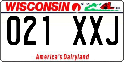 WI license plate 021XXJ