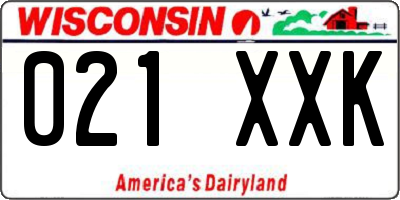 WI license plate 021XXK