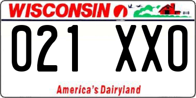WI license plate 021XXO