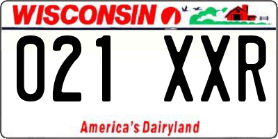 WI license plate 021XXR