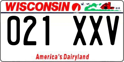 WI license plate 021XXV