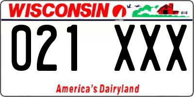 WI license plate 021XXX