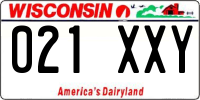 WI license plate 021XXY