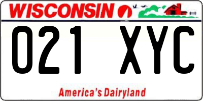 WI license plate 021XYC
