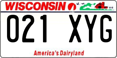 WI license plate 021XYG