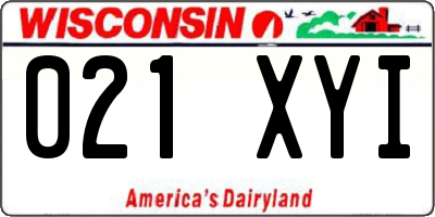 WI license plate 021XYI