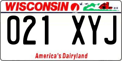 WI license plate 021XYJ