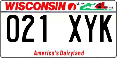 WI license plate 021XYK