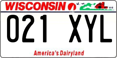 WI license plate 021XYL