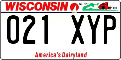 WI license plate 021XYP