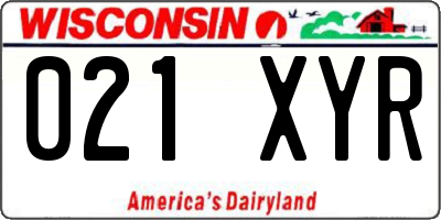 WI license plate 021XYR