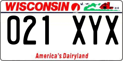 WI license plate 021XYX