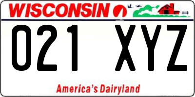 WI license plate 021XYZ