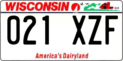 WI license plate 021XZF