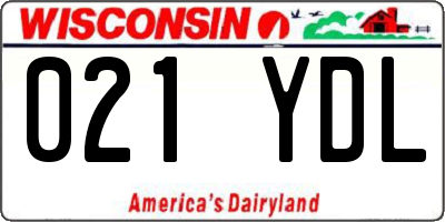 WI license plate 021YDL