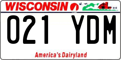 WI license plate 021YDM