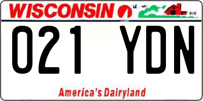 WI license plate 021YDN