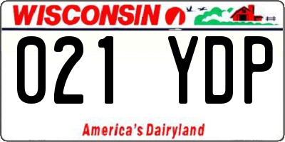 WI license plate 021YDP