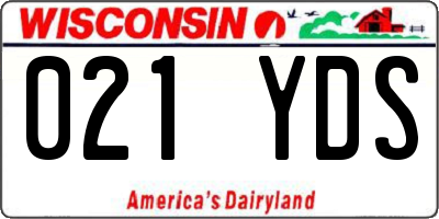 WI license plate 021YDS
