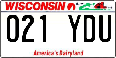 WI license plate 021YDU