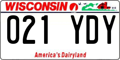 WI license plate 021YDY