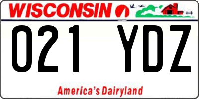 WI license plate 021YDZ