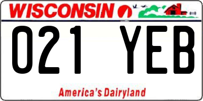 WI license plate 021YEB