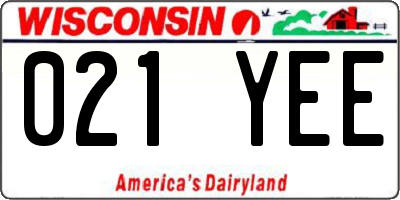 WI license plate 021YEE