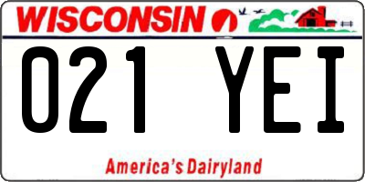 WI license plate 021YEI