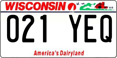 WI license plate 021YEQ