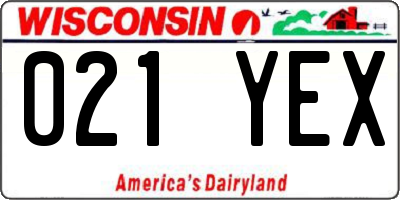 WI license plate 021YEX