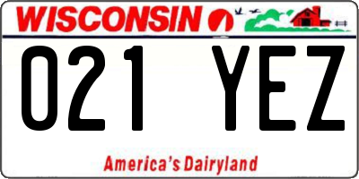 WI license plate 021YEZ