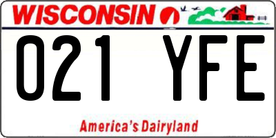 WI license plate 021YFE