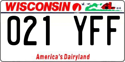 WI license plate 021YFF