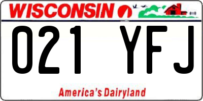 WI license plate 021YFJ