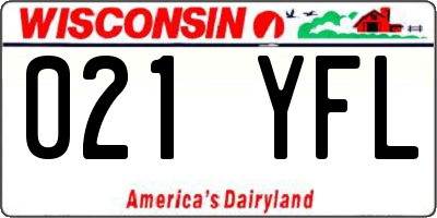 WI license plate 021YFL
