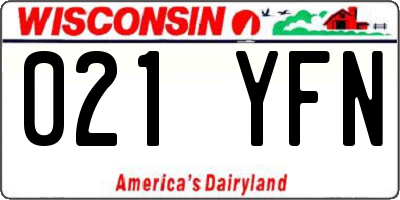 WI license plate 021YFN