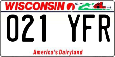 WI license plate 021YFR