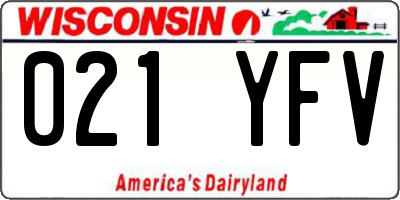 WI license plate 021YFV