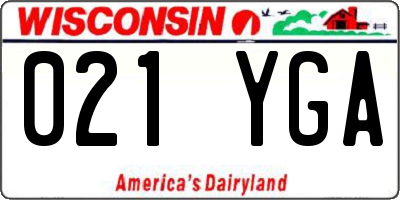 WI license plate 021YGA