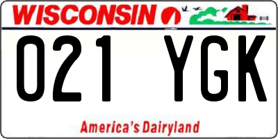 WI license plate 021YGK